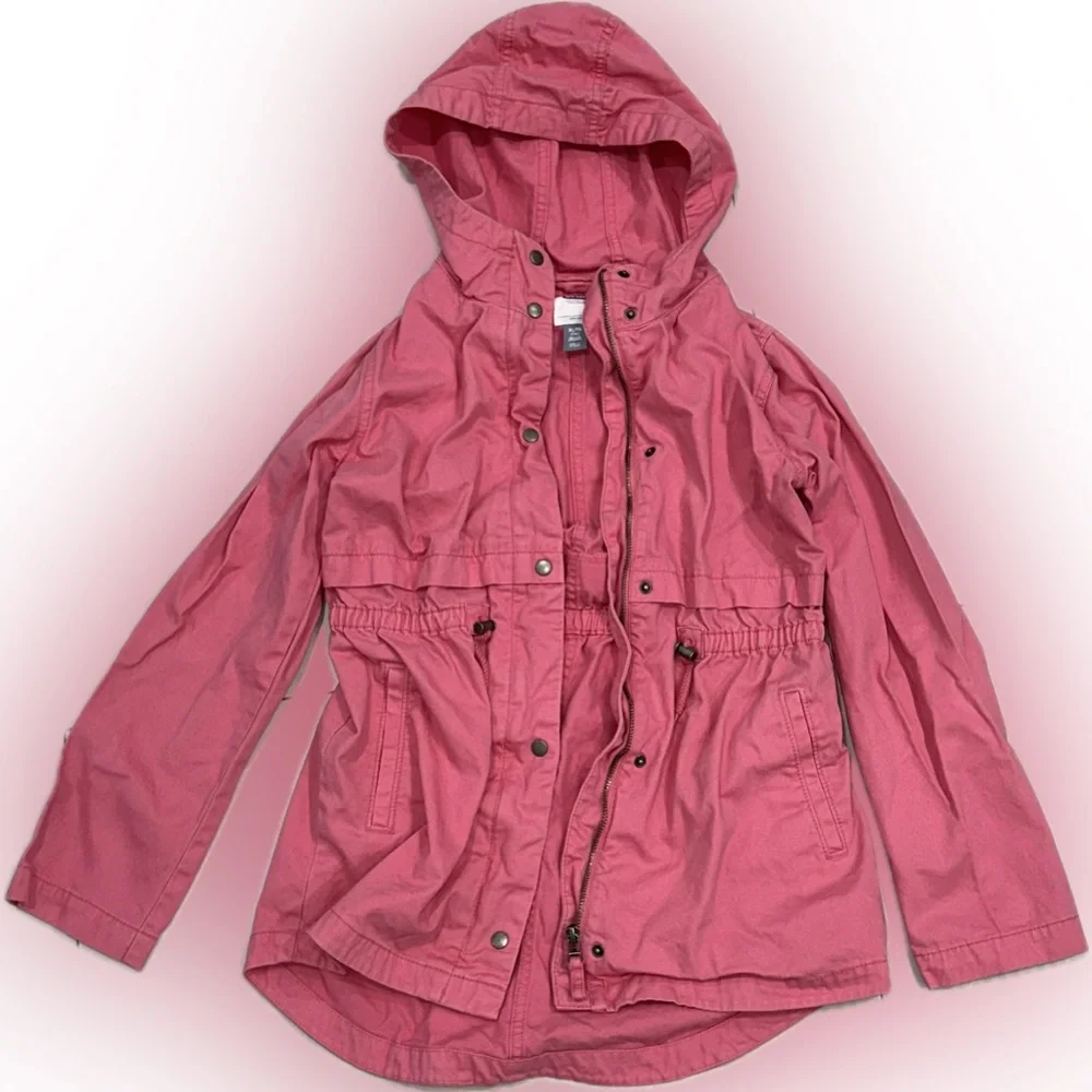 Old Navy Girls XL Pink Utility Jacket with Hood 🩷